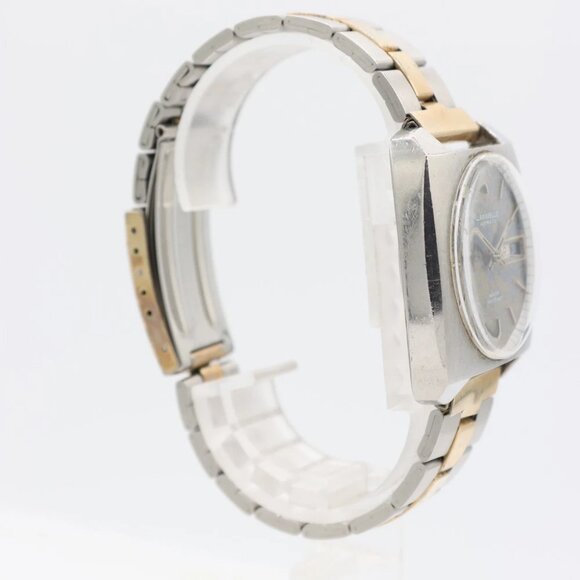 Vintage 35mm Caravelle Faded Blue Tropical Men's Automatic Wristwatch Steel - Picture 8 of 10